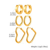 3 Pieces Set Elegant Lady Simple Style Heart Shape 201 Stainless Steel Earrings