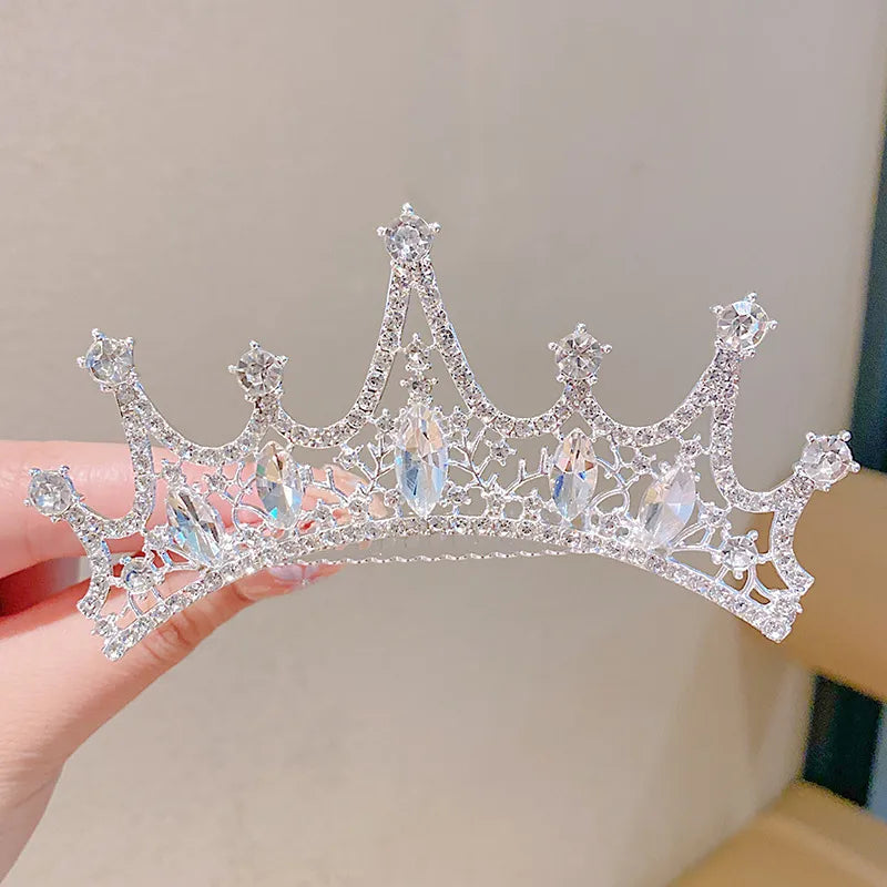cute crown artificial crystal inlay artificial gemstones crown 1 piece