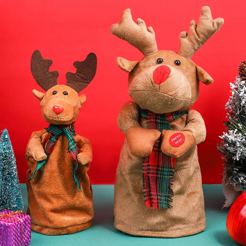 Christmas Cartoon Style Pastoral Elk Plastic Holiday Festival Ornaments