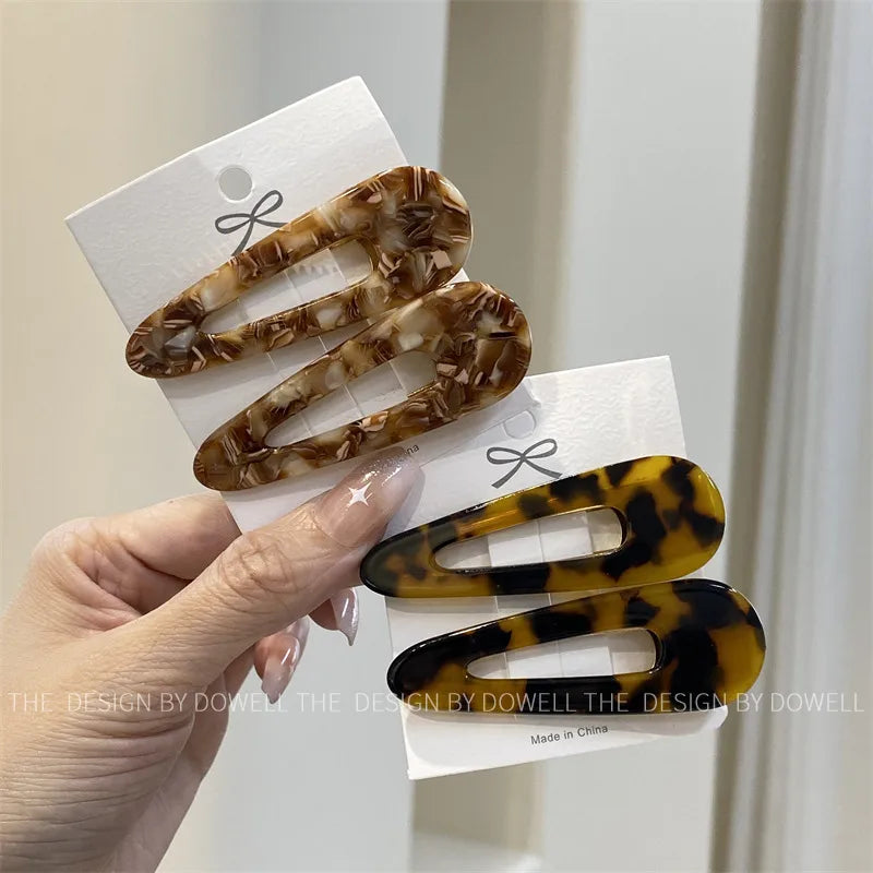 ig style triangle leopard acetic acid sheets hair clip