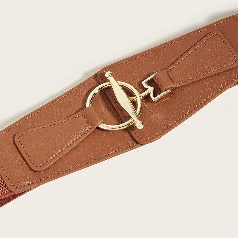fashion solid color pu leather alloy women's leather belts