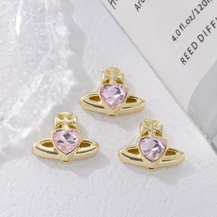 3 Pieces Diameter 3mm Hole Under 1mm Alloy Zircon Letter Beads