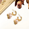 1 Pair Elegant Glam Geometric Copper Freshwater Pearl 18K Gold Plated Drop Earrings