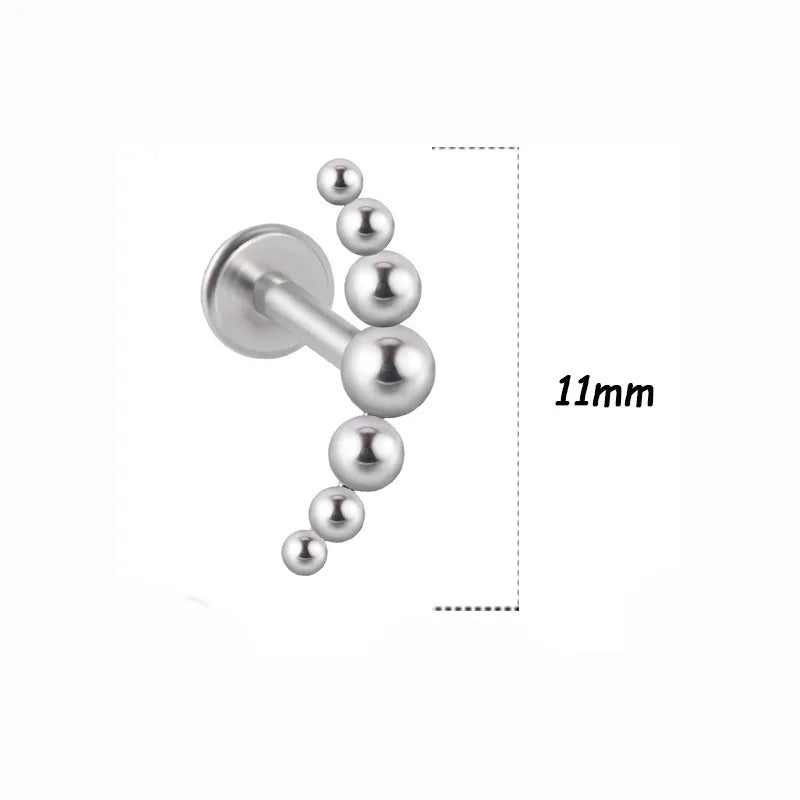 1 Piece Lip Rings Simple Style Classic Style Solid Color 316L Stainless Steel  G23 Titanium Ear Cartilage Rings & Studs