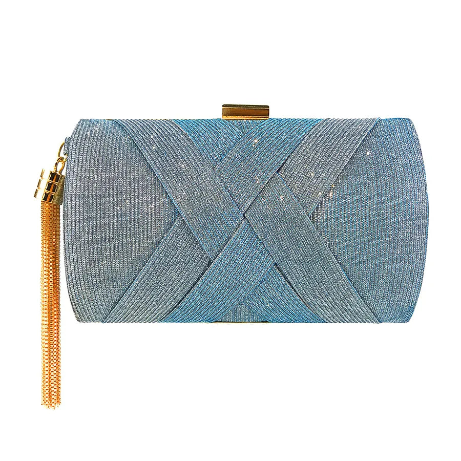 satin solid color tassel square evening bags