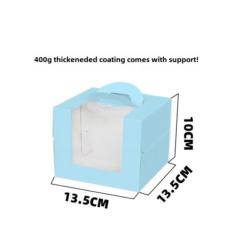 Three three four four six six eight eight inch birthday cake box portable cake box transparent window cake dessert packing box
