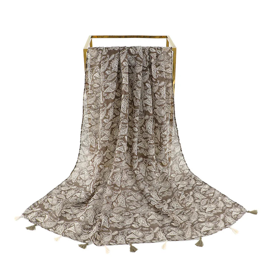 Women's Sweet Color Block Polyester Printing Scarf
