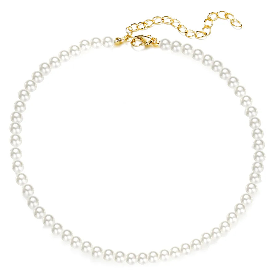 Fashion Geometric Imitation Pearl Wholesale Layered Necklaces