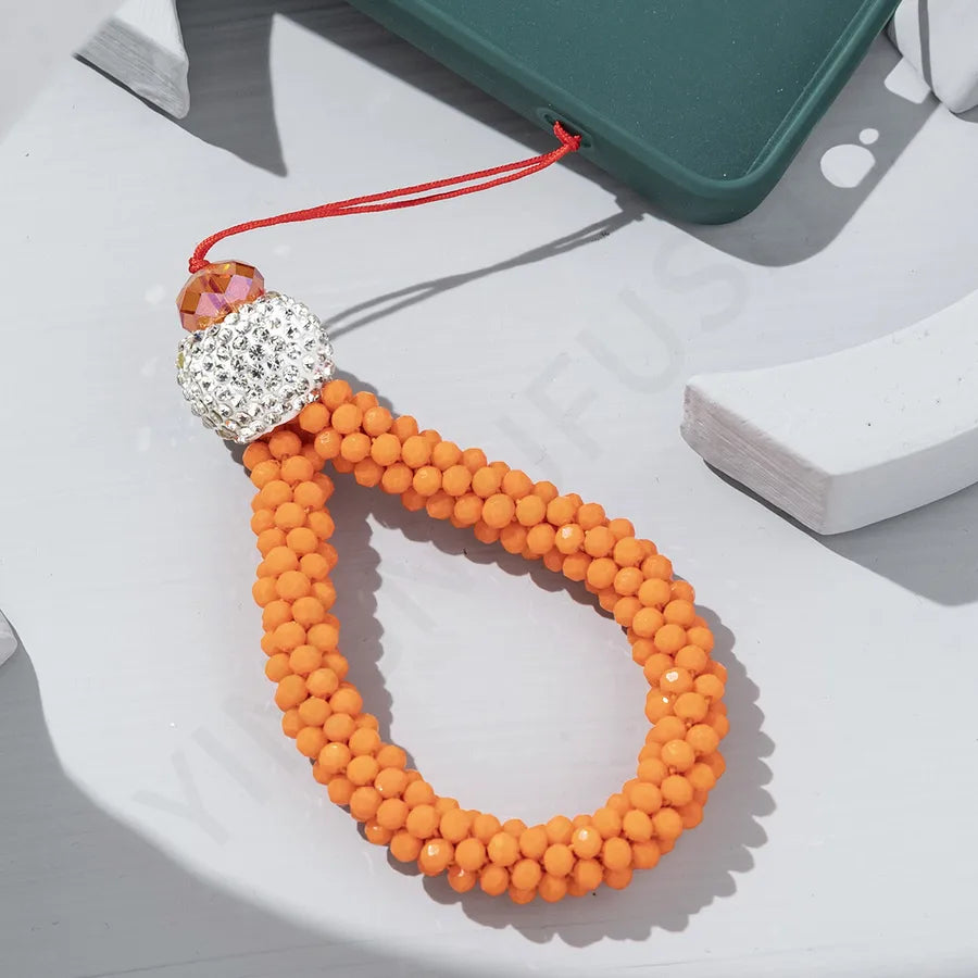 Glass Oval Simple Style Keychain Phone Accessories