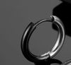 1 piece hip-hop geometric color block plating titanium steel hoop earrings