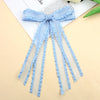 New-New Double Ruffled Ruffled Snow Yarn Bow Ribbon Women's Sweet Double Skirt All-match Girl's Headwear