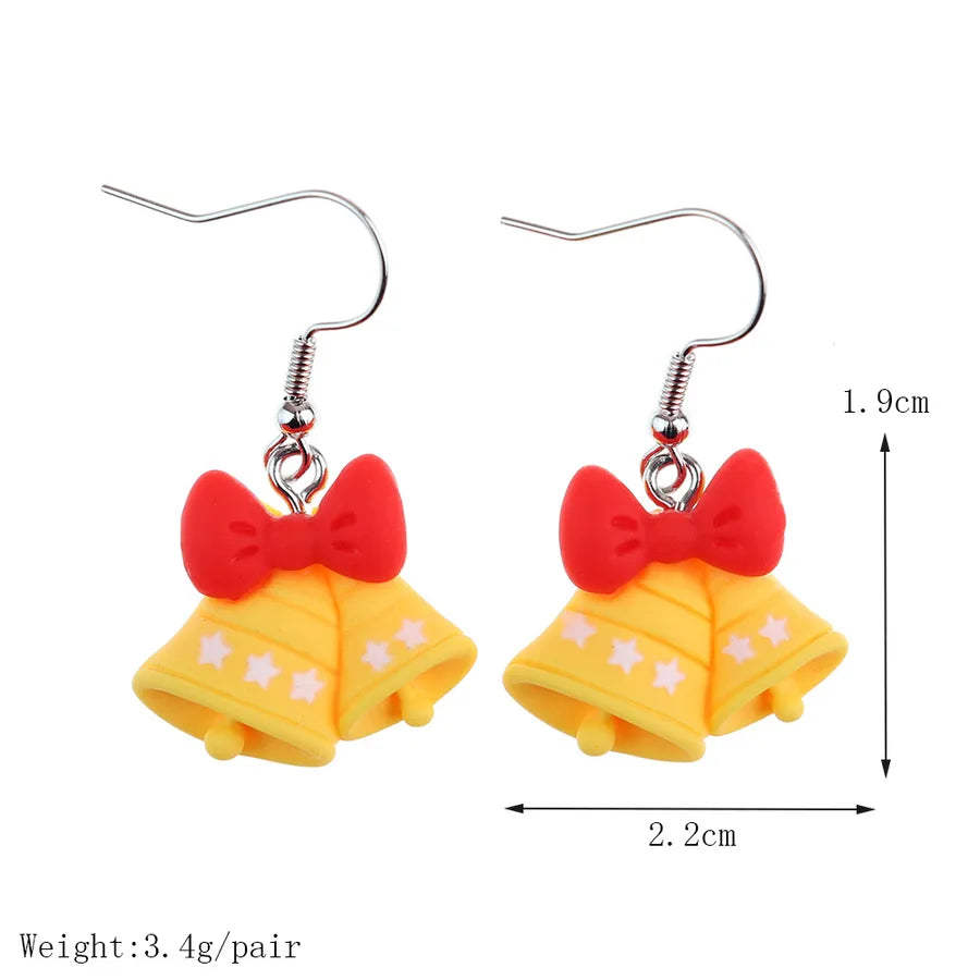 Christmas Themed Hoop Earrings Santa Claus Reindeer Christmas Tree New Arrival Cartoon Design Christmas Series Jewelry