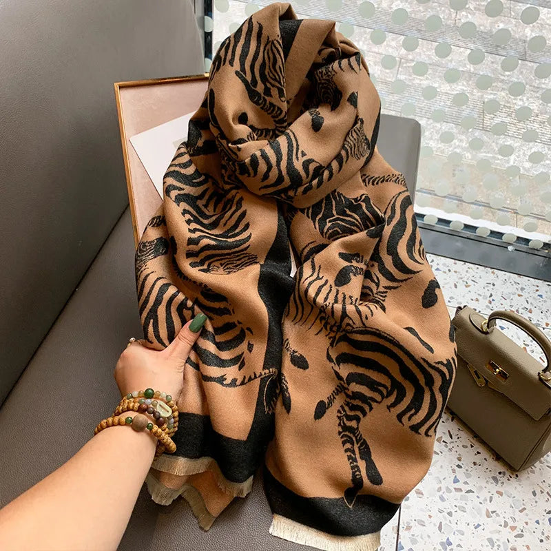 Unisex Simple Style Classic Style Zebra Polyester Scarf