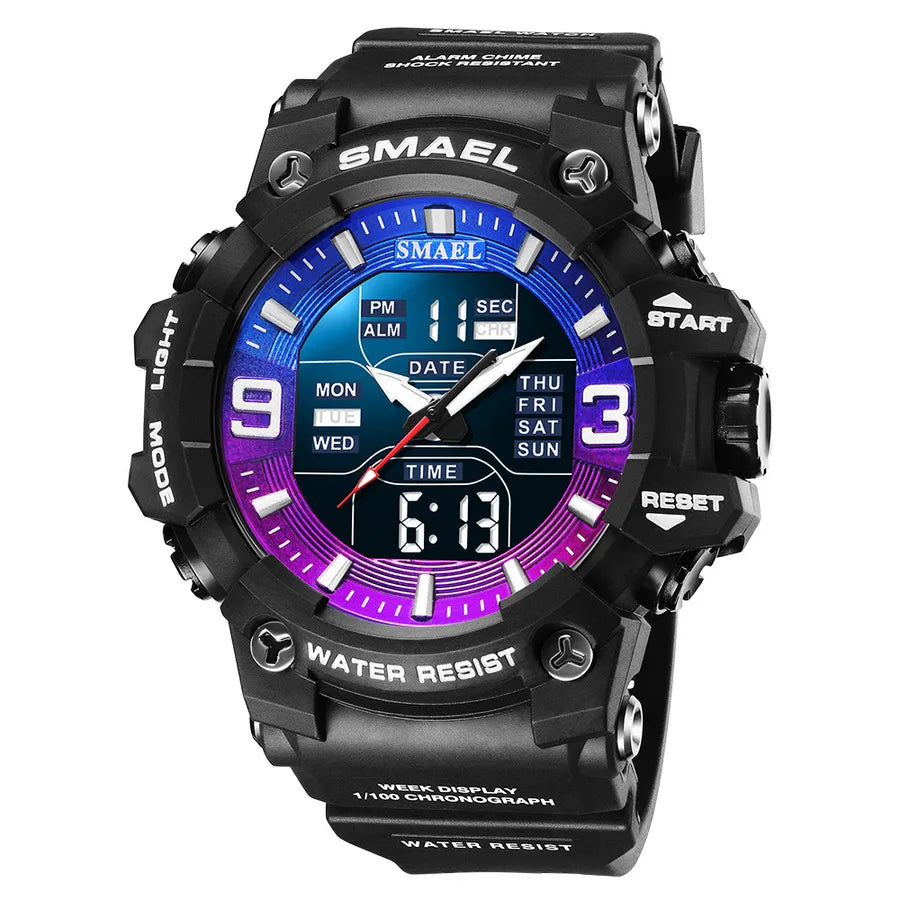 simple style solid color buckle electronic men's watches