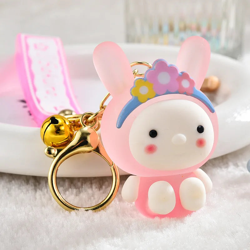 cute rabbit arylic women's bag pendant keychain