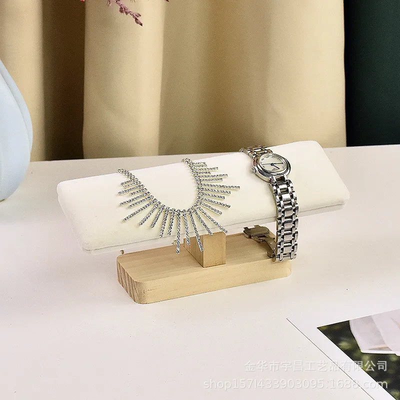 1 Piece Pu Leather solid wood Flannel Modern Style Simple Style Solid Color Jewelry Display Jewelry Rack