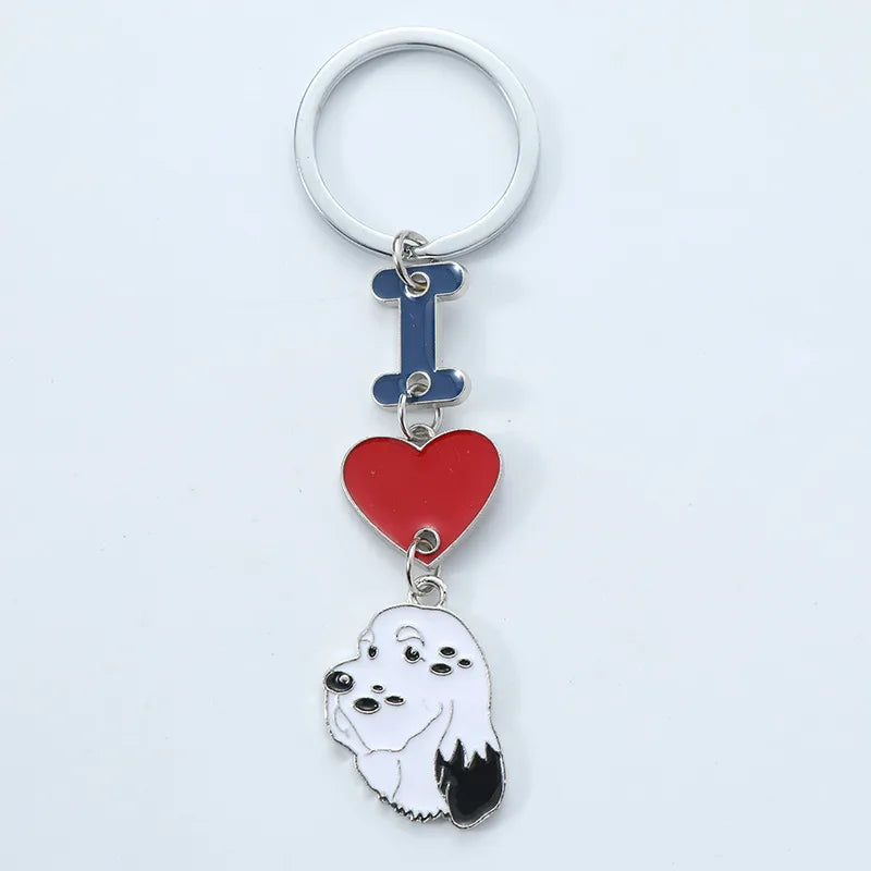 1 Piece Cute Letter Dog Heart Shape Zinc alloy Unisex Slip-on Keychain