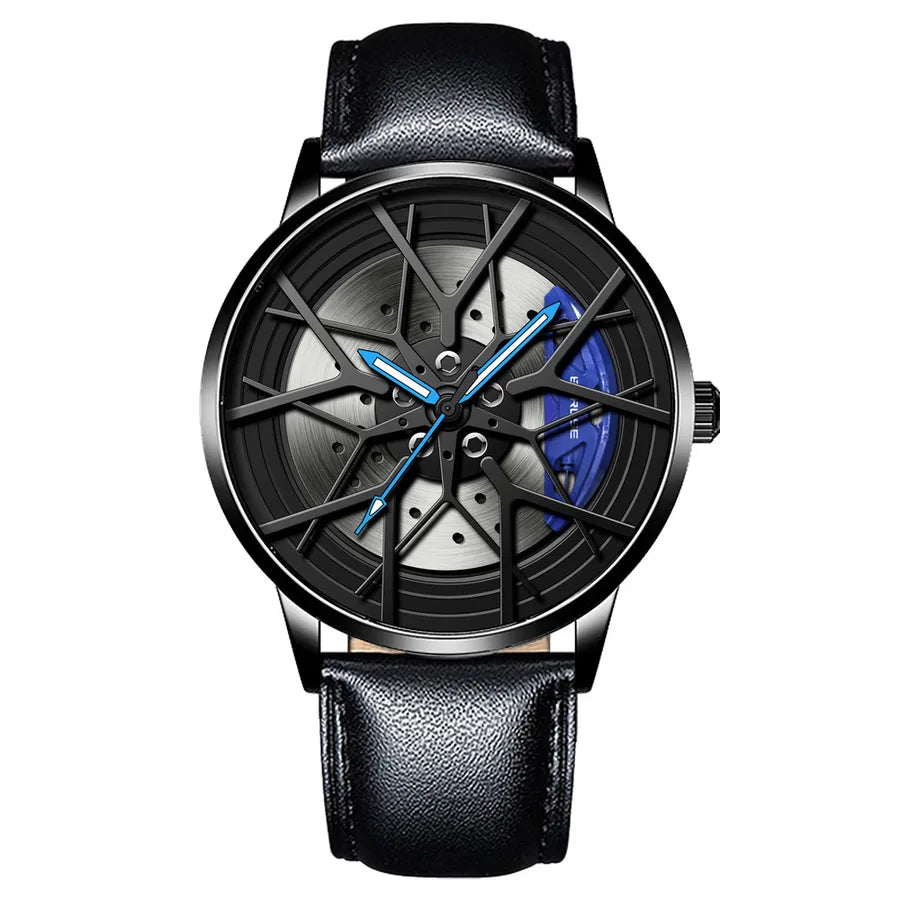 retro geometric single folding buckle quartz men's watches