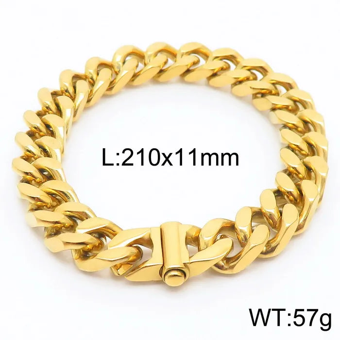 Stainless Steel 18K Gold Plated Hip-Hop Plating Solid Color Necklace