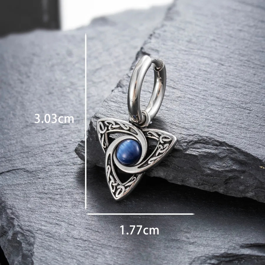 1 Piece Hip-Hop Retro Geometric 316 Stainless Steel  Zircon Drop Earrings