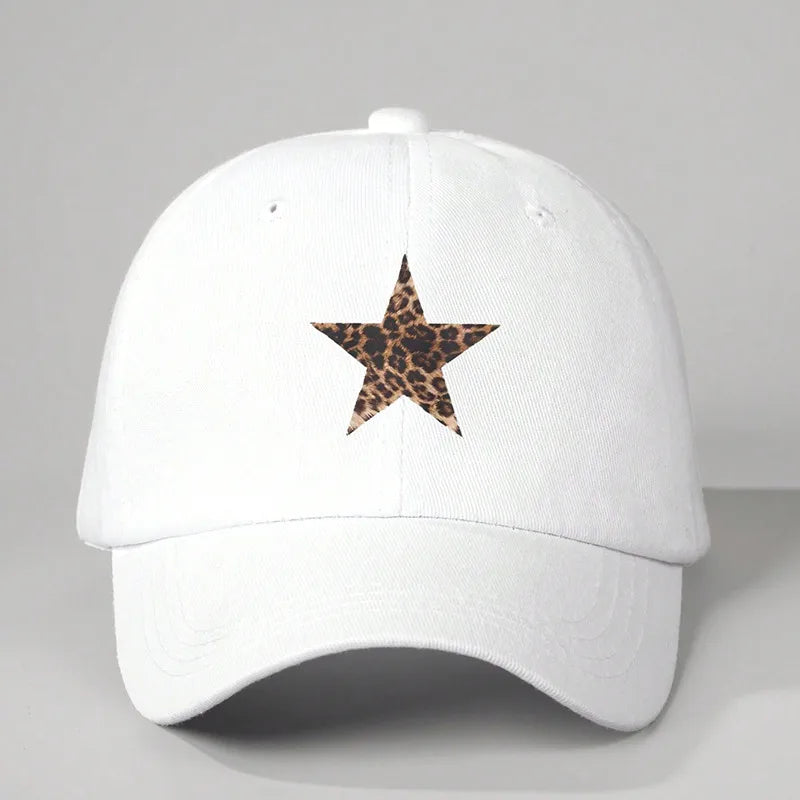 Women's Casual Classic Style Star Curved Eaves Baseball Cap