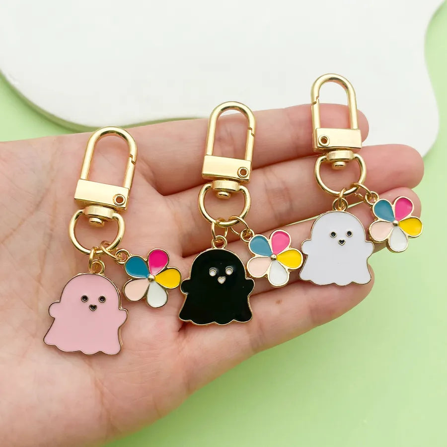Halloween Ghost Cartoon Couple Car Keychain Pendant Ring Creative Personalized Alloy Bag Decorations Small Hanging Ornaments