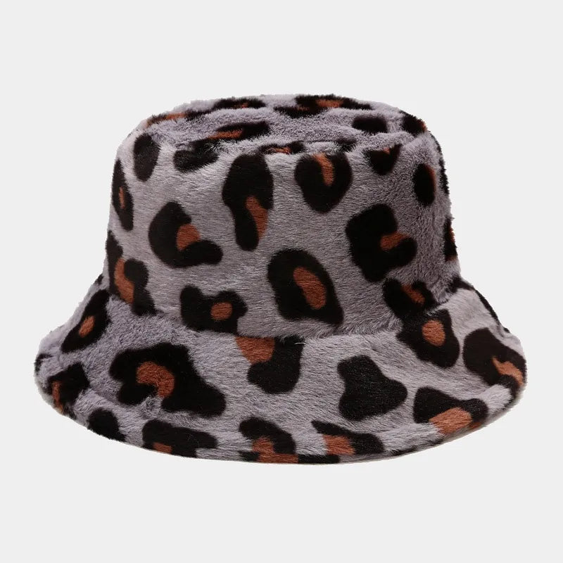 women's fashion leopard wide eaves bucket hat
