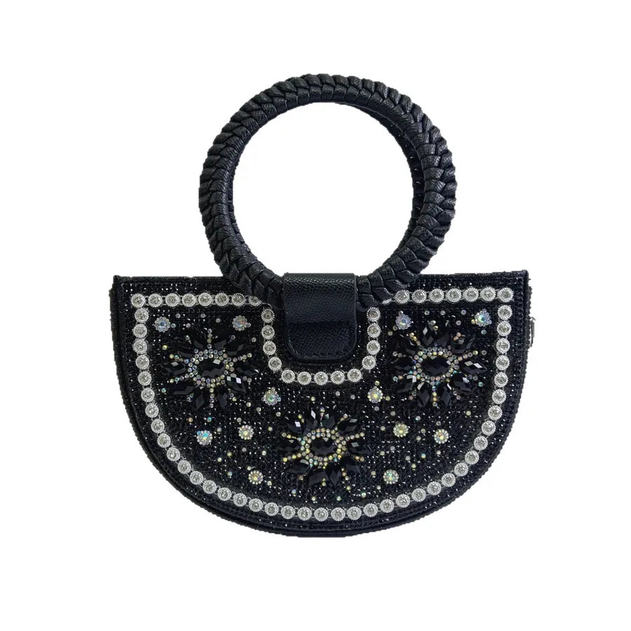 Elegant Diamond Embellished Square Shoulder Bag Fashionable Versatile Women's Clutch Crossbody Bag For Dinner Party