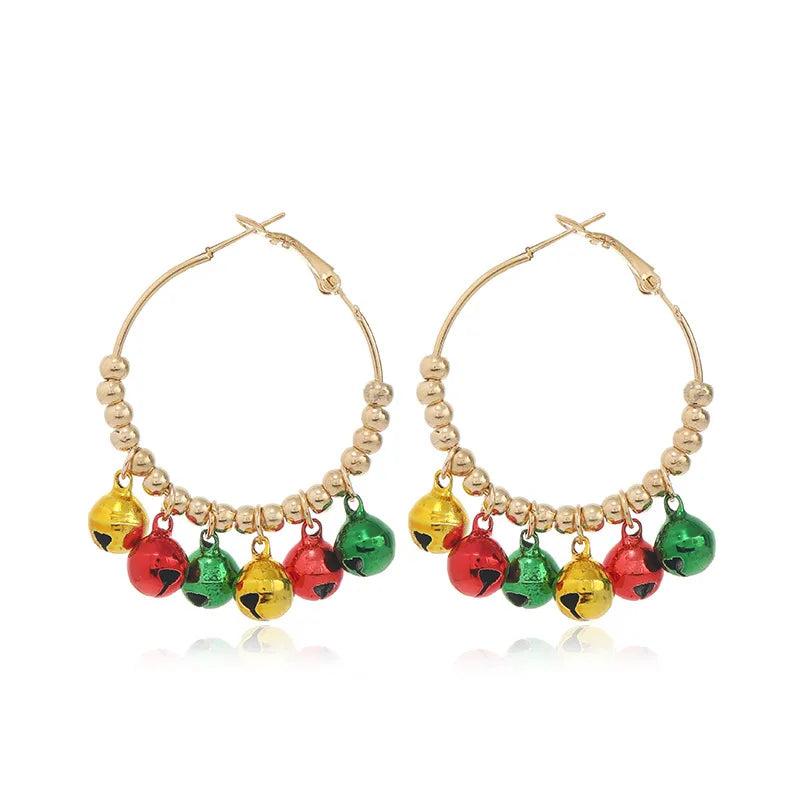1 Pair Christmas Fashion Christmas Tree Bell Snowman Alloy Drop Earrings