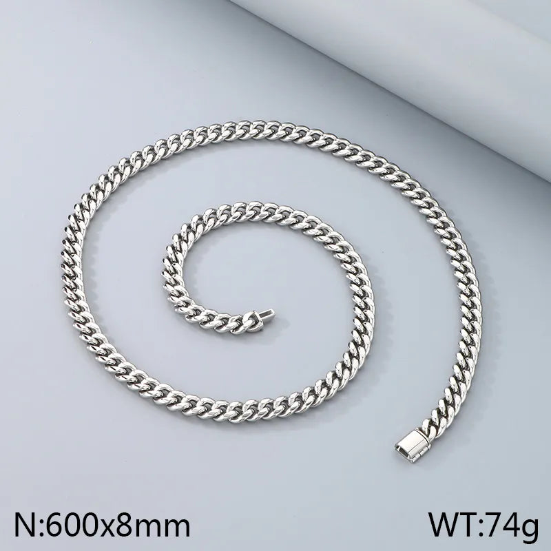 Wholesale Jewelry Simple Style Geometric 304 Stainless Steel 18K Gold Plated Bracelets Necklace
