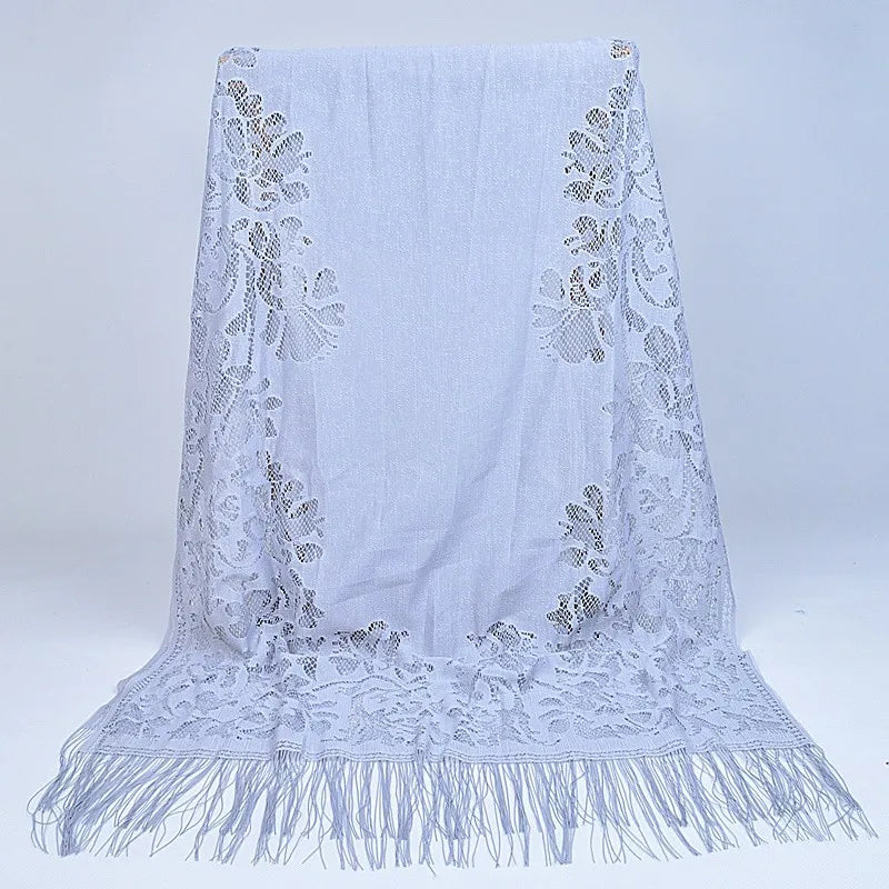 women's streetwear solid color polyester tassel winter scarves
