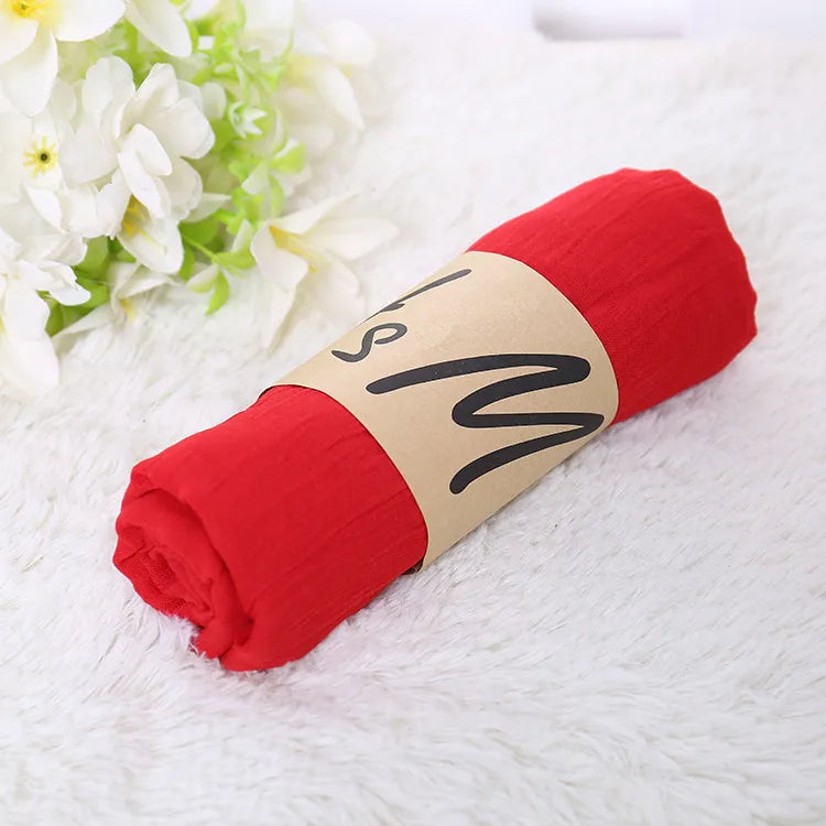 Unisex Simple Style Solid Color cotton and linen Scarf