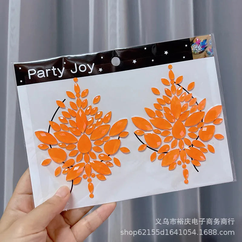 Halloween face stickers chest stickers body tattoo stickers resin acrylic Diamond stickers   tattoo stickers wholesale