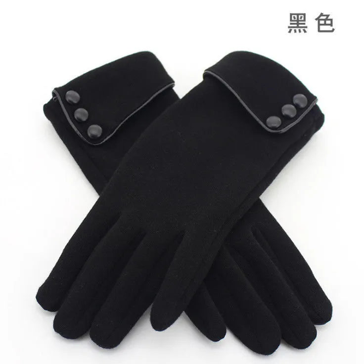 Cashmere gloves women winter factory hair wholesale warm outdoor riding windproof cold plus velvet padded knitted gloves