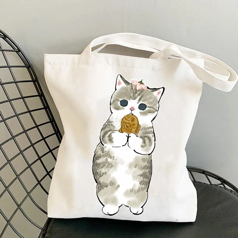 women's cute cat shopping bags