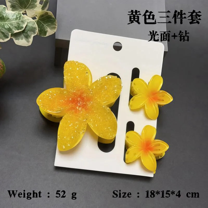 Elegant Classic Style Women's Flower Resin Hair Claws