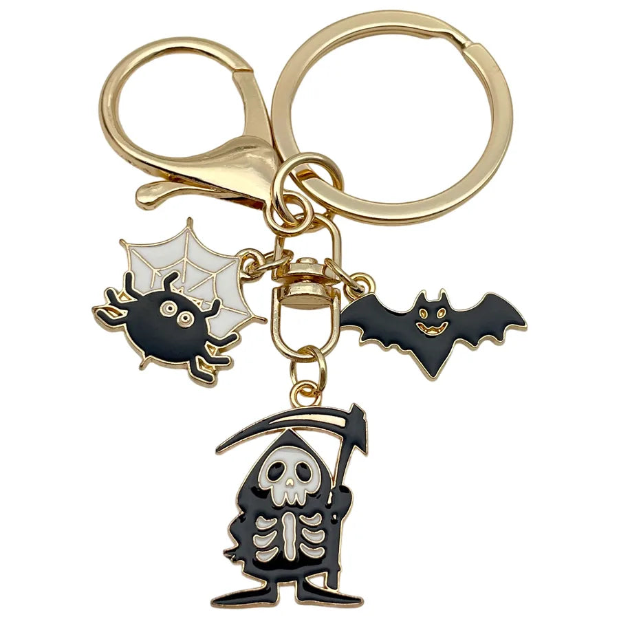Halloween Ghost Cartoon Couple Car Keychain Pendant Ring Creative Personalized Alloy Bag Decorations Small Hanging Ornaments