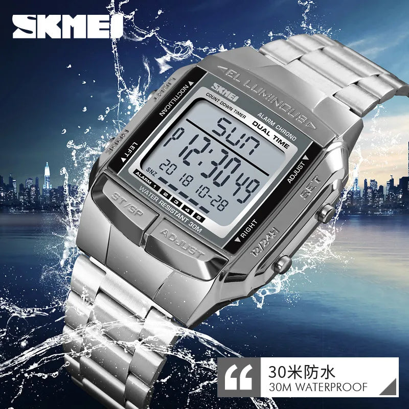 Time beauty multifunctional men's watch luminous waterproof sports electronic watch led watch electronic watch wholesale men