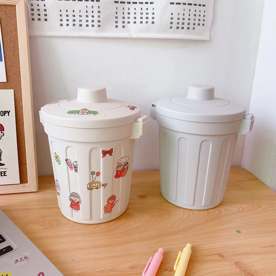 fashion desktop small trash can barrel bedroom creative mini storage box