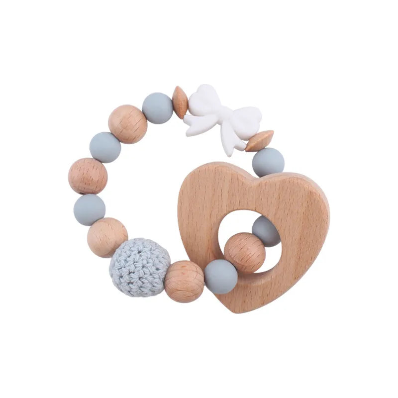 Cute Heart Shape Bow Knot Beech Silica Gel Baby Accessories