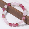 Powder crystal strawberry crystal natural stone beaded bracelet girls exquisite fashion small jewelry Yiwu stall commodity wholesale