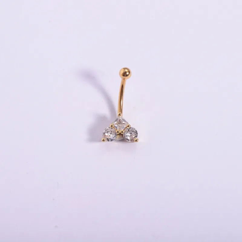 1 Piece Ear Cartilage Rings & Studs Casual Hip-Hop Punk Heart Shape Butterfly 316L Stainless Steel  Polishing Plating Zircon 18K Gold Plated Eyebrow Studs Ear Cartilage Rings & Studs Belly Rings