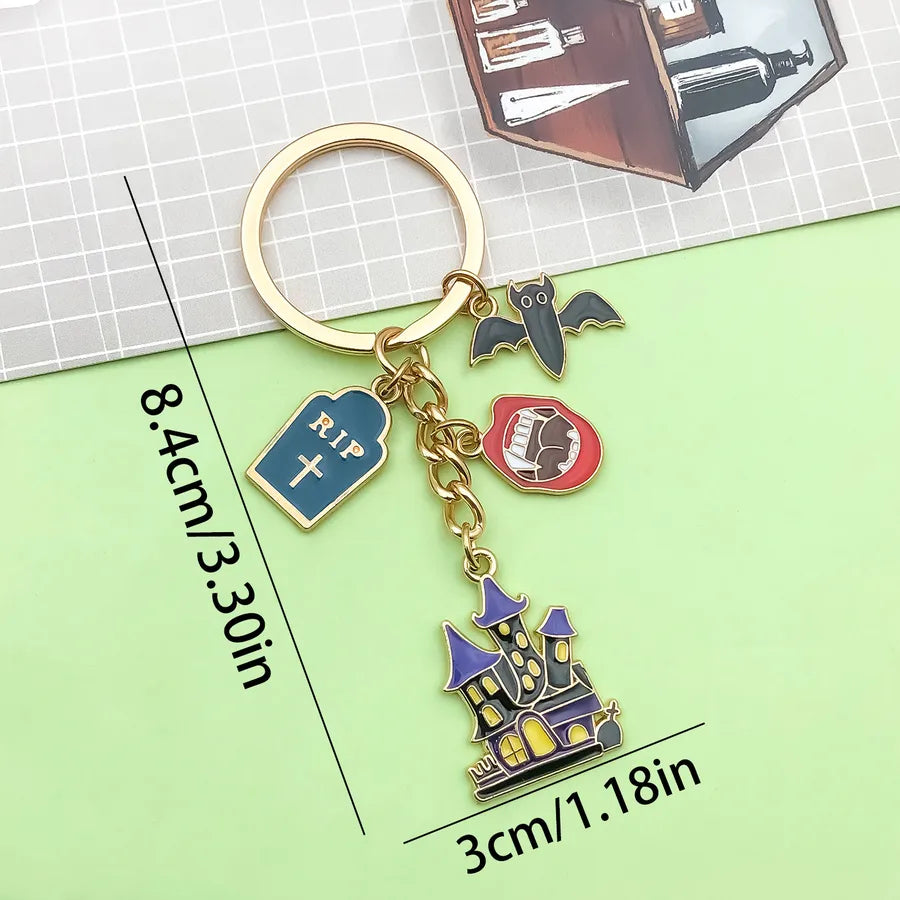Halloween Ghost Cartoon Couple Car Keychain Pendant Ring Creative Personalized Alloy Bag Decorations Small Hanging Ornaments