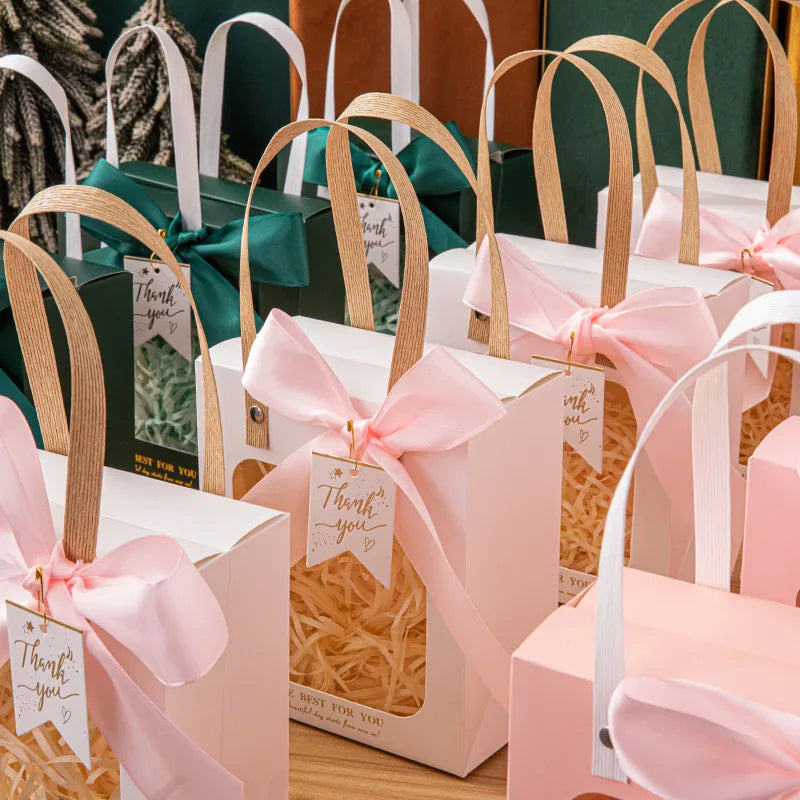 Gift Bag Advanced Sense Transparent Window Opening Bag Fashion Packaging Bag Birthday Gift Cosmetic Tote Bag Hand Gift Bag