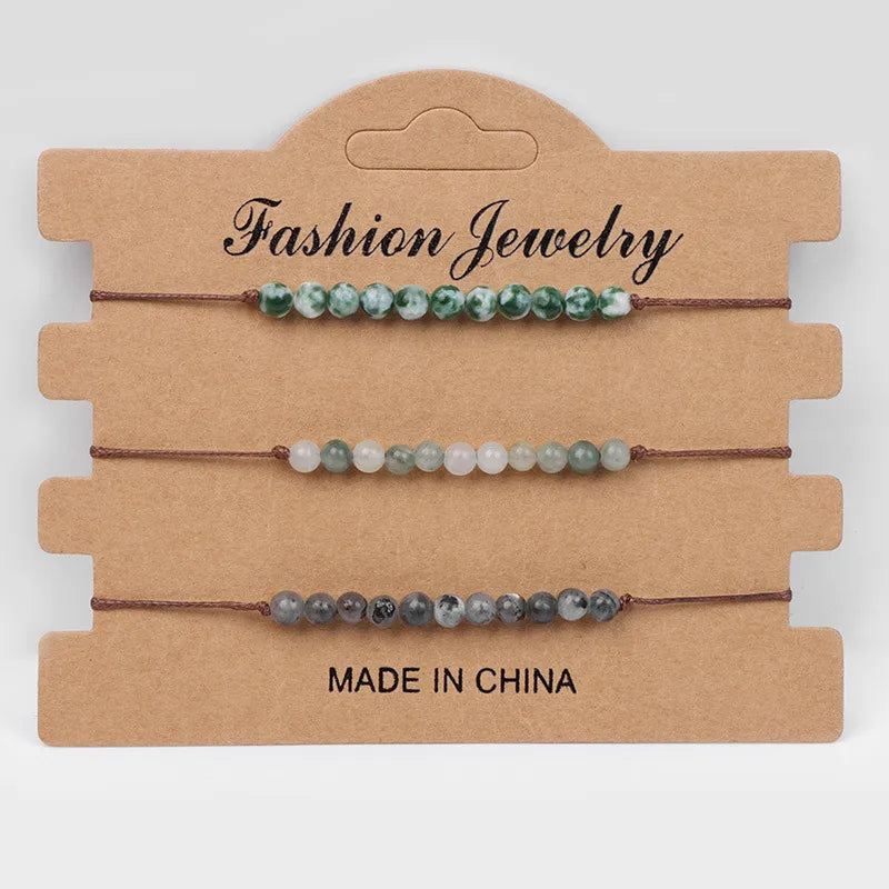 Simple Style Geometric natural stone Agate Bracelets In Bulk