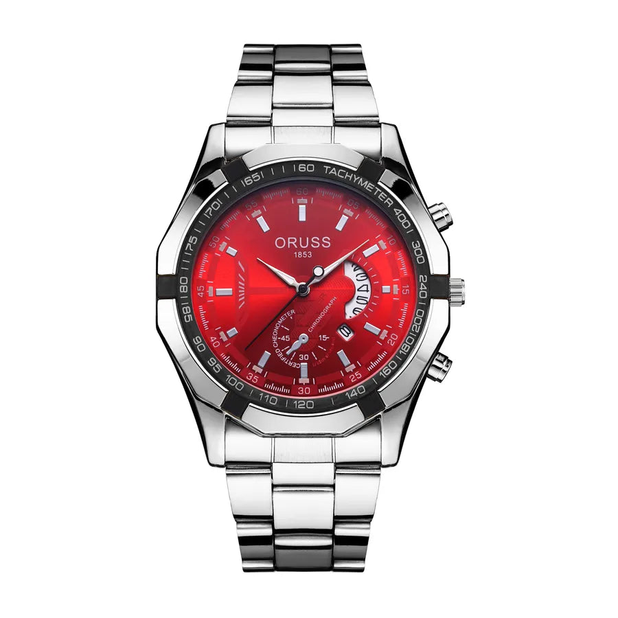 business geometric single folding buckle quartz men's watches