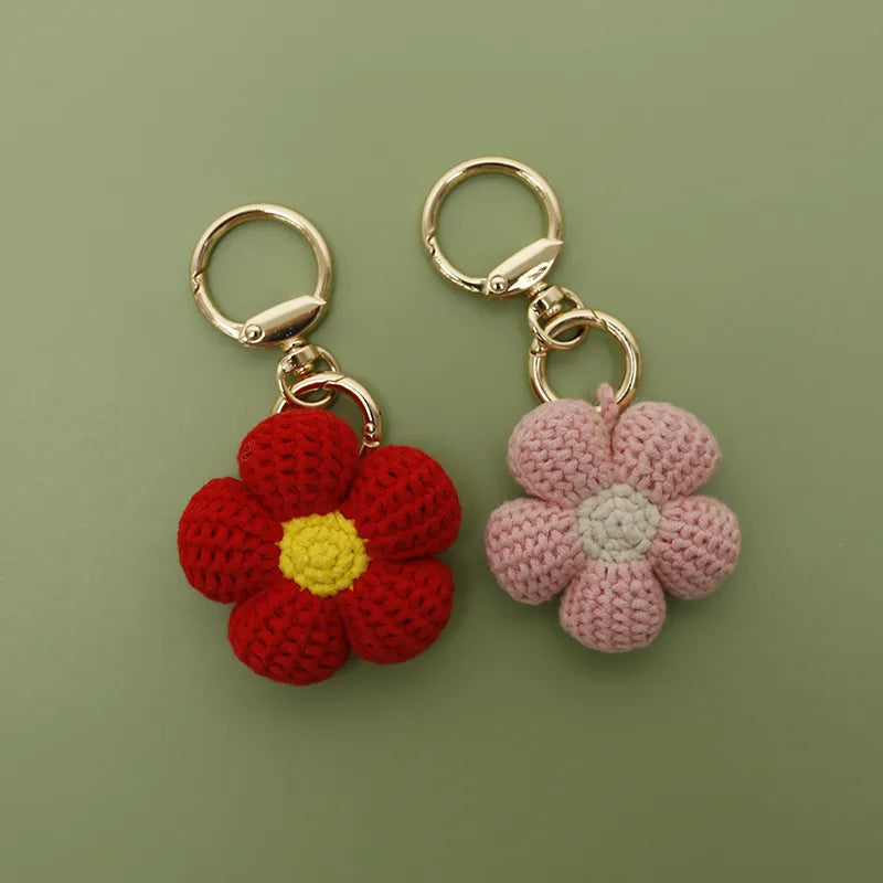 1 Piece Cute Flower Knit Women's Bag Pendant Keychain