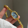 Casual Simple Style Commute Oval Jewelry Buckle Quartz Watch