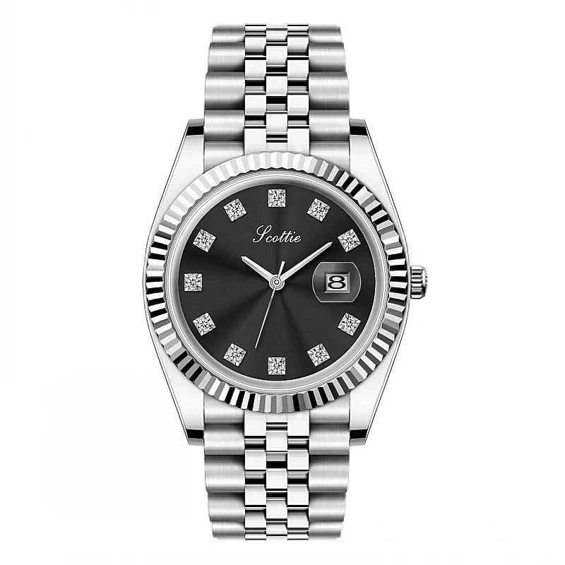 Casual Elegant Lady Solid Color Butterfly Double Snap Quartz Watch Women's Watches