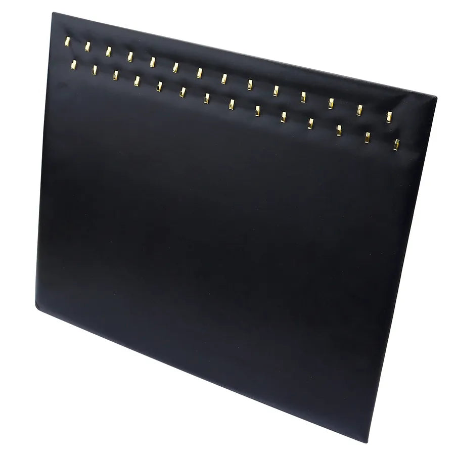 New PU Leather Jewelry Display Board Black Hook Necklace Earring Ring Stand Stall Display Props Simple Style Handwoven Square